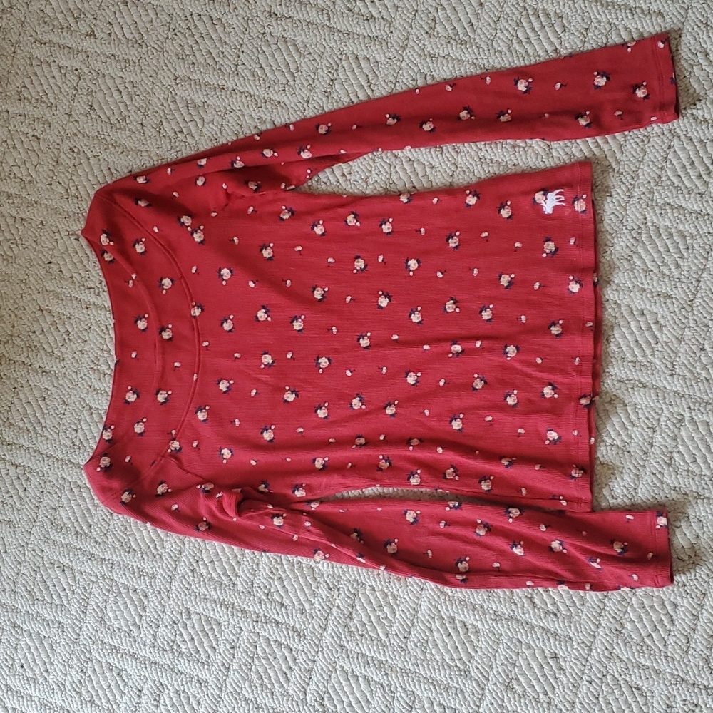 abercrombie kids long sleeve red top 11/12